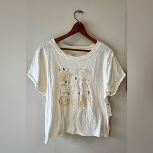 NWT Anthropologie Maeve Eat Bread Graphic T Shirt